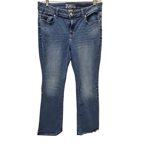 R1893 Roebuck & Co Womens Bootcut Jeans Size 14 Blue Denim Cotton/Spandex - Picture 1 of 7